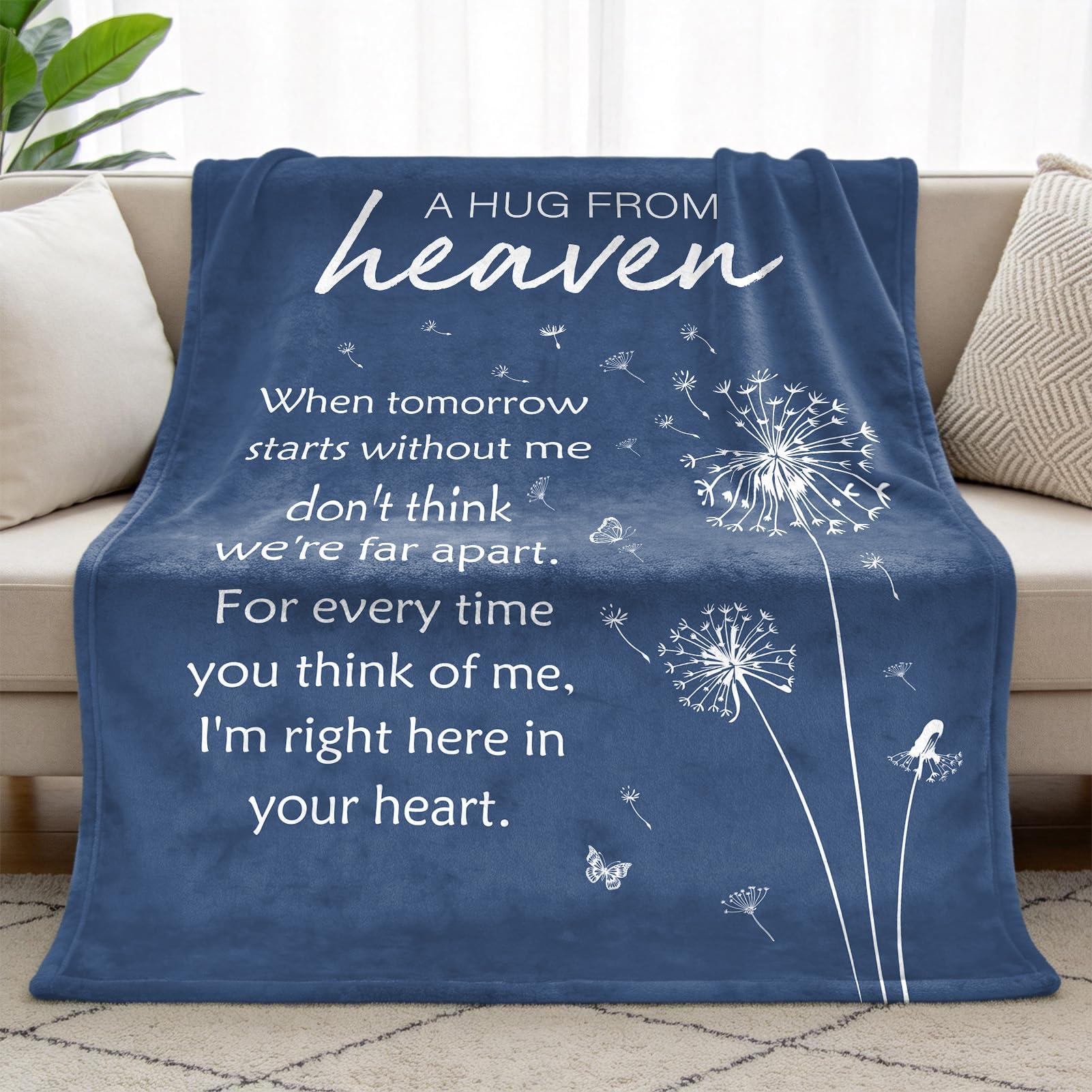 Glydein Sympathy Gifts for Loss of Loved One, Soft Flannel Memorial Blanket, Bereavement Gift Idea, Grief Sorry for Your Loss for Mom Dad Grandma Grandpa Sister - 50‘’ X 60‘’