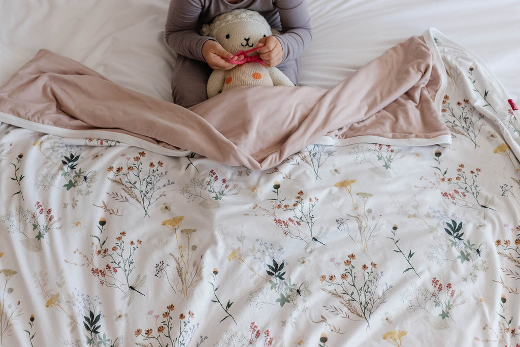 Pobibaby Premium Baby Blanket, Soft Stretchy Quilt for Babies, Toddlers, Kids (Wildflower)