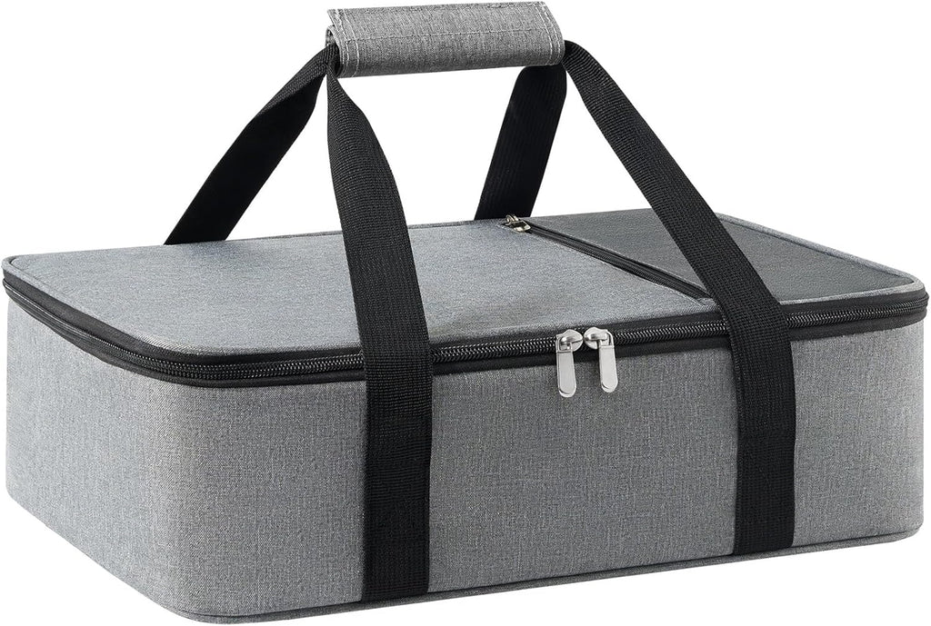 Skiennix Insulated Casserole Carrier - Versatile Lunch Tote for Hot or Cold Food | Fits 9"x13" Dish - Grey