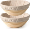 Banneton 2-Pack Bread Proofing Baskets | 9-Inch Round Natural Rattan for Sourdough Baking