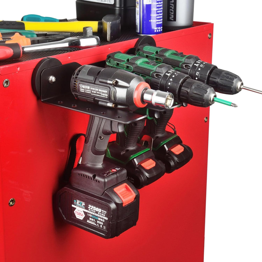 ULIBERMAGNET Power Tool Organizer - Heavy-Duty 3-Slot Wall Mount Storage Rack with Screwdriver Holder | Ideal for Garage & Workshop