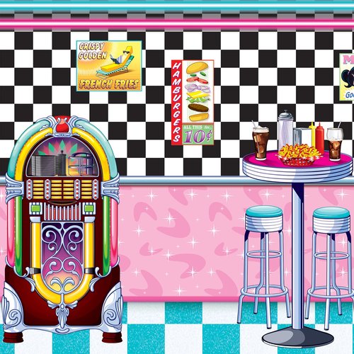 Beistle 50s Soda Shop Photo Backdrop