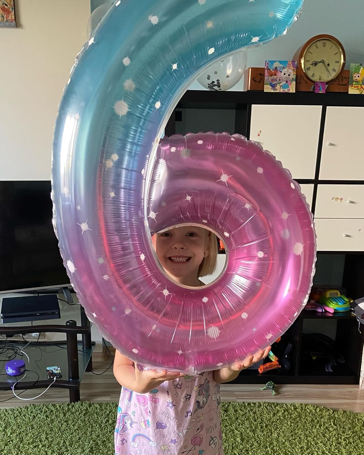 Starry Sky 8 Balloon - 40 Inch Number Balloon for 8th Birthday Decorations | Perfect for Girls' Parties