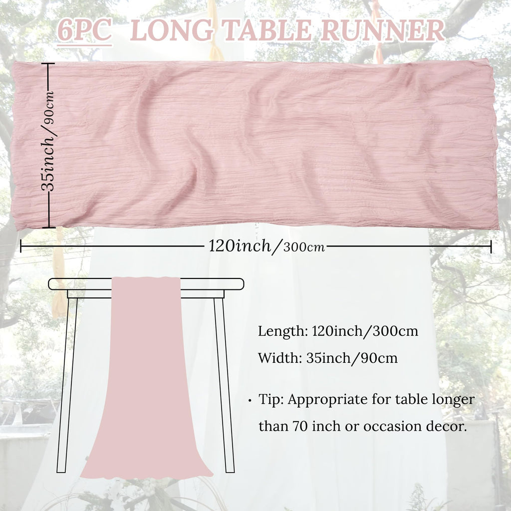 ButterMelt 12 Pack Ivory Cheesecloth Table Runner, Boho 35x120 Inch Long Gauze Decor for Baby Shower, Bridal Shower or Wedding Party