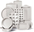 Country Kitchen Nonstick Bakeware Set - Durable, Easy Release, Stackable Design | 10 Pieces in Cream