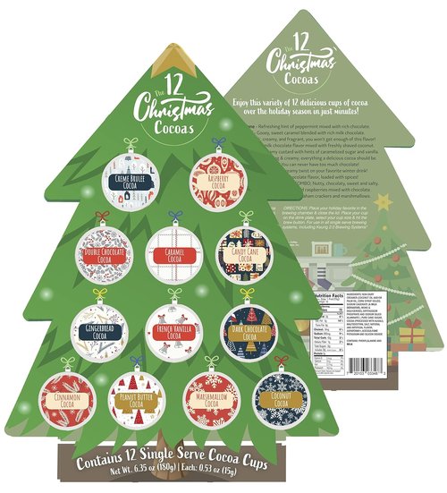 Christmas Cocoa Gift - 12 Single Serve Hot Chocolate Pods for Keurig K-Cup | Holiday Gift Box Set