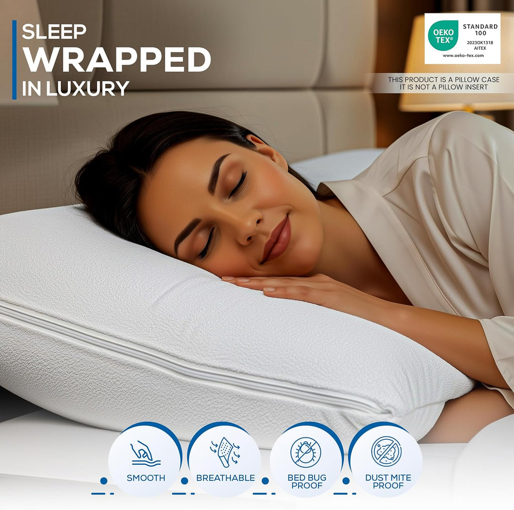 Utopia Bedding Waterproof Pillow Protectors - Set of 4 Queen Size, Zipper Closure, Bed Bug & Dust Mite Proof