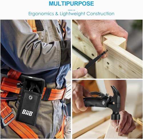 BIIB 12-in-1 Hammer Multitool - Ultimate Gift for Men | Perfect for Father's Day, Birthdays & Camping Essentials