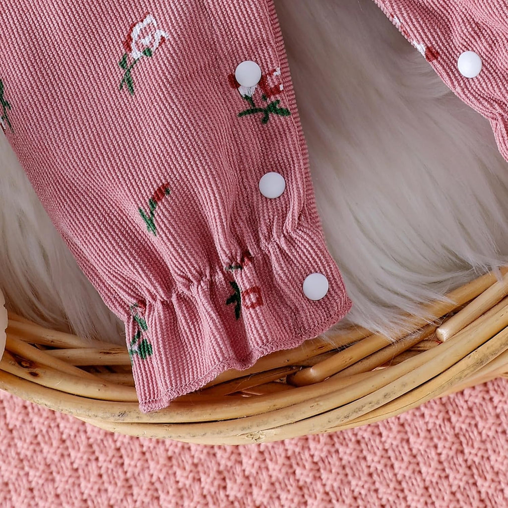 YINGISFITM Newborn Baby Girl Long Sleeve Romper - Cozy One-Piece Jumpsuit for Fall/Winter | 0-18 Months