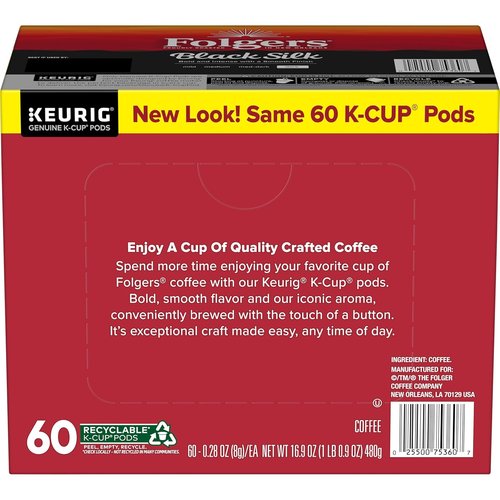 Folgers Black Silk Coffee - Dark Roast Keurig K-Cup Pods | 10 Count Box (Pack of 6)