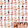Skiennix Mini Snowman Figurines - 36Pcs Resin Snowmen with Hats for DIY Christmas Decor
