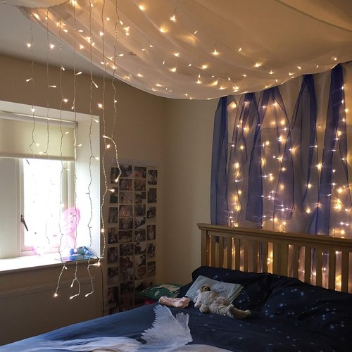 Magictec 300 LED Curtain String Lights - 8 Lighting Modes for Wedding & Home Decor | Warm White