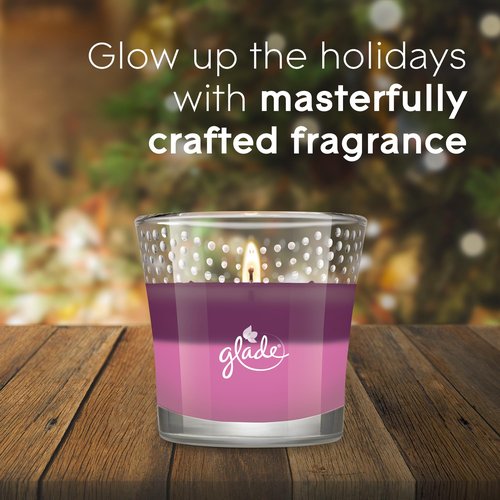 Glade Candle Jar, Air Freshener, 2in1, Merry Berry & Cranberry Celebration, 3.4 Oz, 2 Count