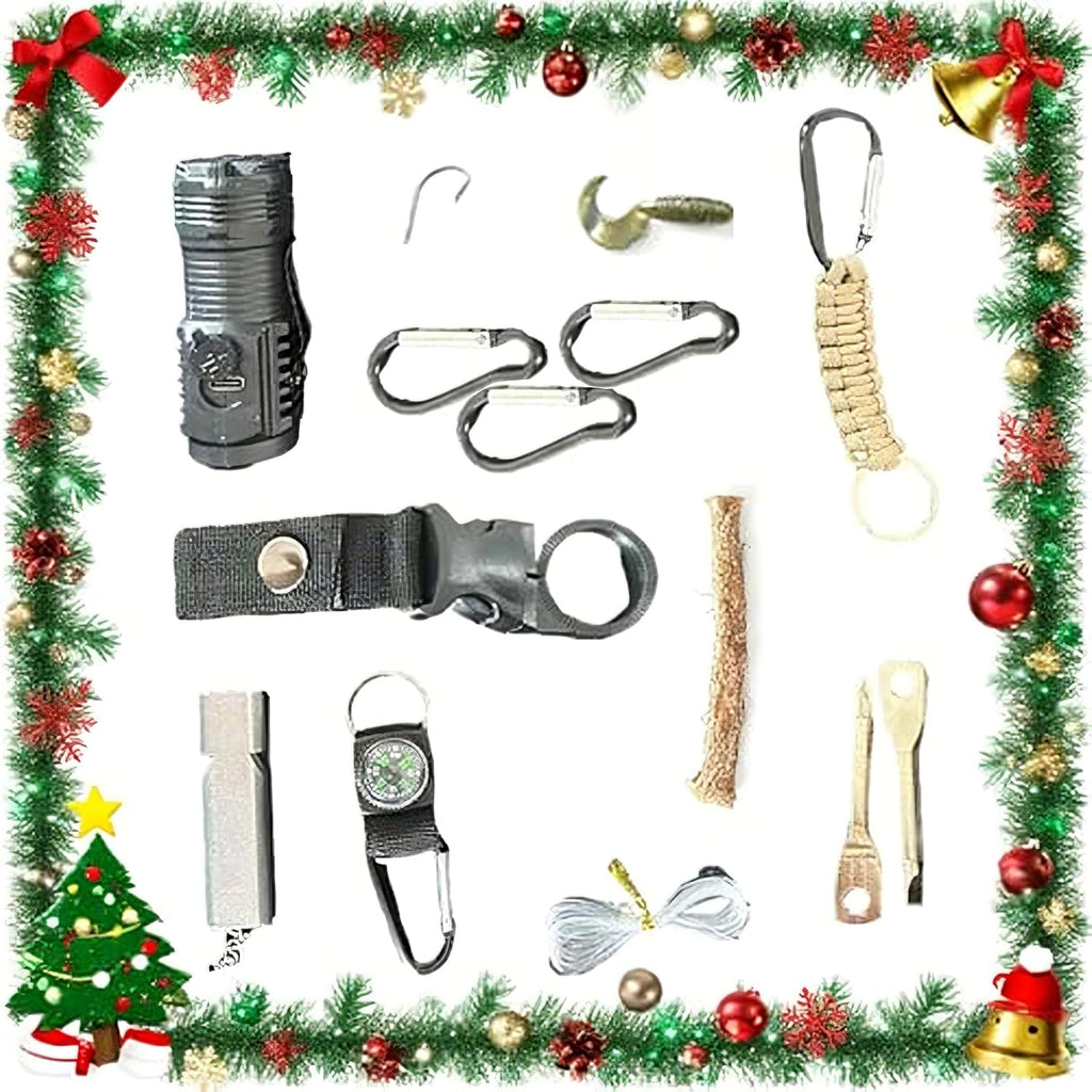 Skiennix Survival Kit Advent Calendar for Men 2025 - Christmas Countdown with Outdoor Gear & Explorer Tools