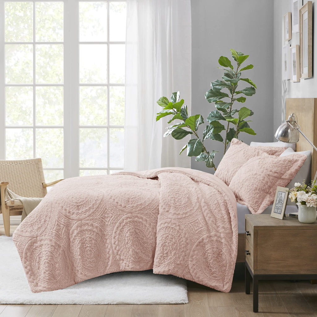 Madison Park Ultra Soft Luxury Premium Plush Comforter Mini Modern All Season Down Alternative Bedding Set with Matching Sham, Twin, Blush