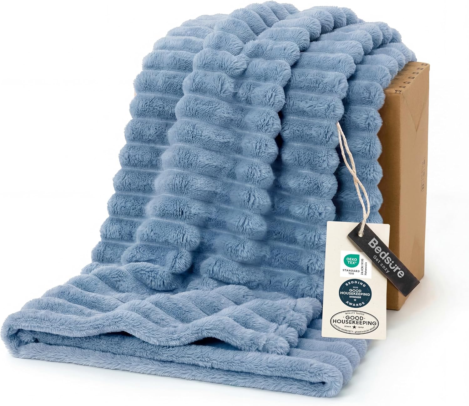 Bedsure GentleSoft Twin XL Blanket - Cozy Blue Fleece Throw for Women | Perfect Birthday Gift, 66x90 Inches
