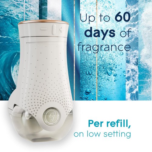 Glade PlugIns Refills Air Freshener, Aqua Waves and Sky & Sea Salt, Scented and Essential Oils for Home and Bathroom, 0.67 Fl Oz, 5 Count