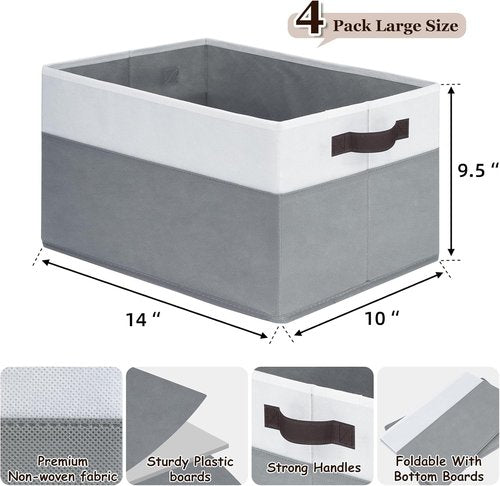 Criusia Drawer Organizer Set - 12 Pack with 4 Storage Baskets for Efficient Closet Organization