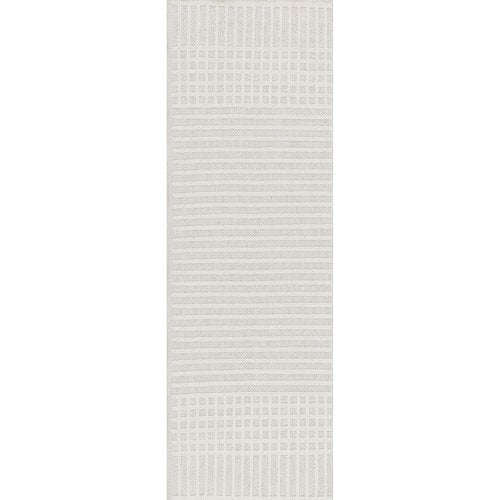 nuLOOM Yulia Light Grey/Cream, 2'6" x 6', Geometric, Soft and Cozy, High Traffic, Stain Resistant, Easy Clean, Durable, Machine Washable Area Rug for Bedroom, Living Room, Dining, Den, Foyer