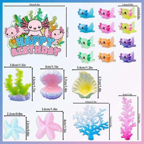 Axolotl Cake Topper Axolotl Birthday Decorations