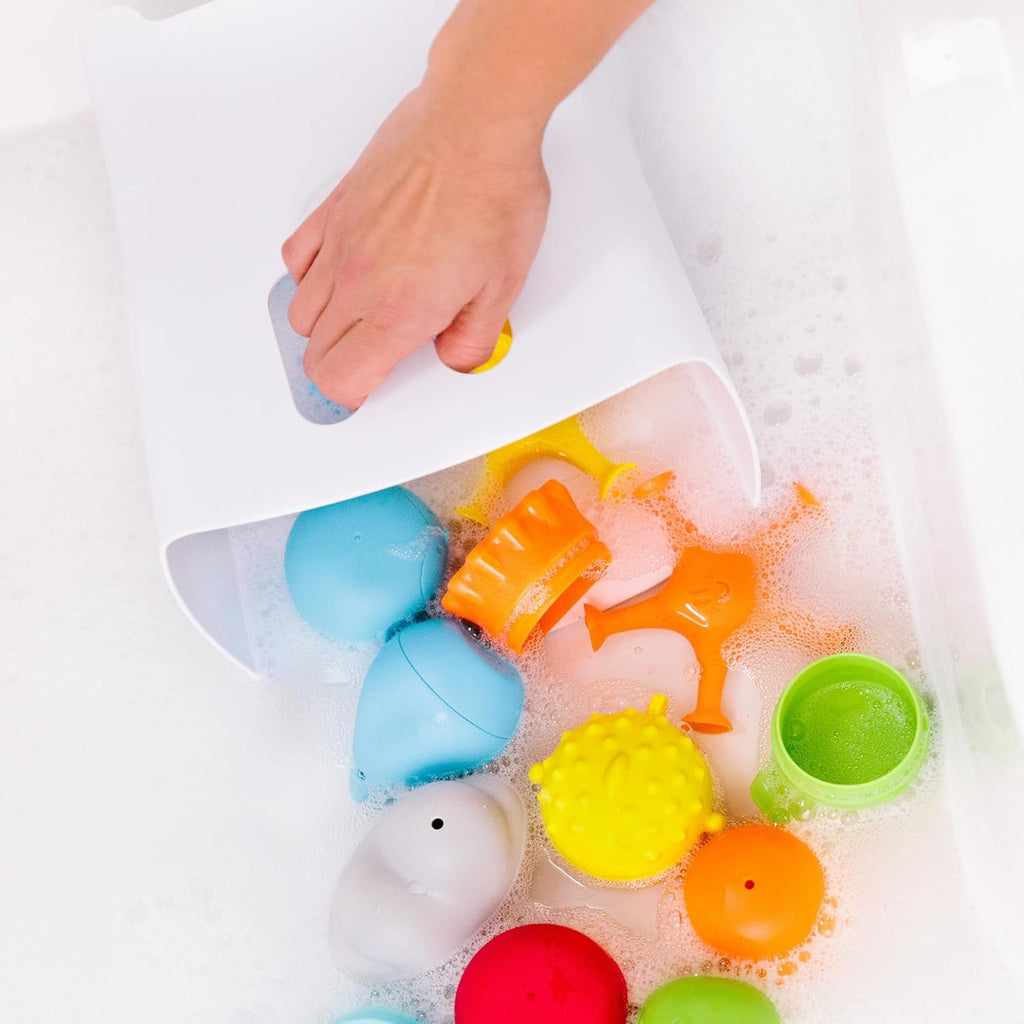 Ubbi Bath Toy Organizer - Freestanding Caddy with Removable Drying Rack | Gray for Toddlers & Babies