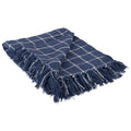 DII Transitional Checked Plaid Woven Throw, 50x60, French Blue
