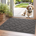 Hicorfe Indoor Doormat - Absorbent Non-Slip Welcome Mat | 20"x31.5" Grey Low-Profile Design