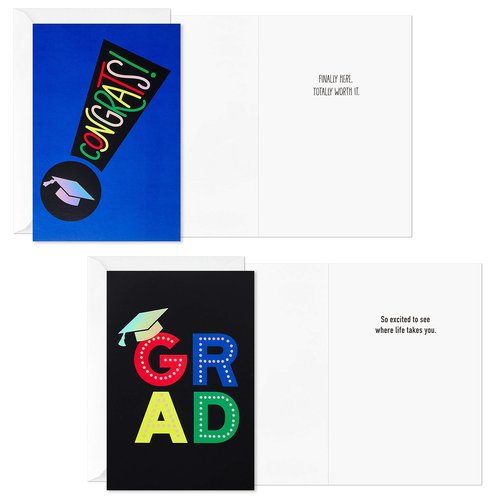 Hallmark Graduation Cards Bulk Assortment, Celebrate (36 Cards and Envelopes, 6 Designs)