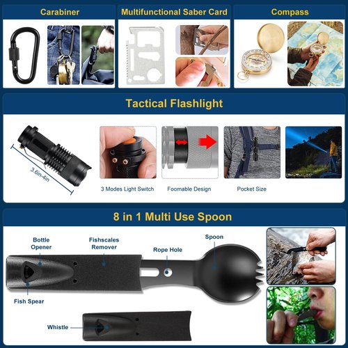Survival Kit Advent Calendar Adult Men Teen, 12 Day Man Countdown Calendar with Survival Tool Xmas Surprise Gifts for Teen Boys Husband Brother Outdoor Enthusiasts