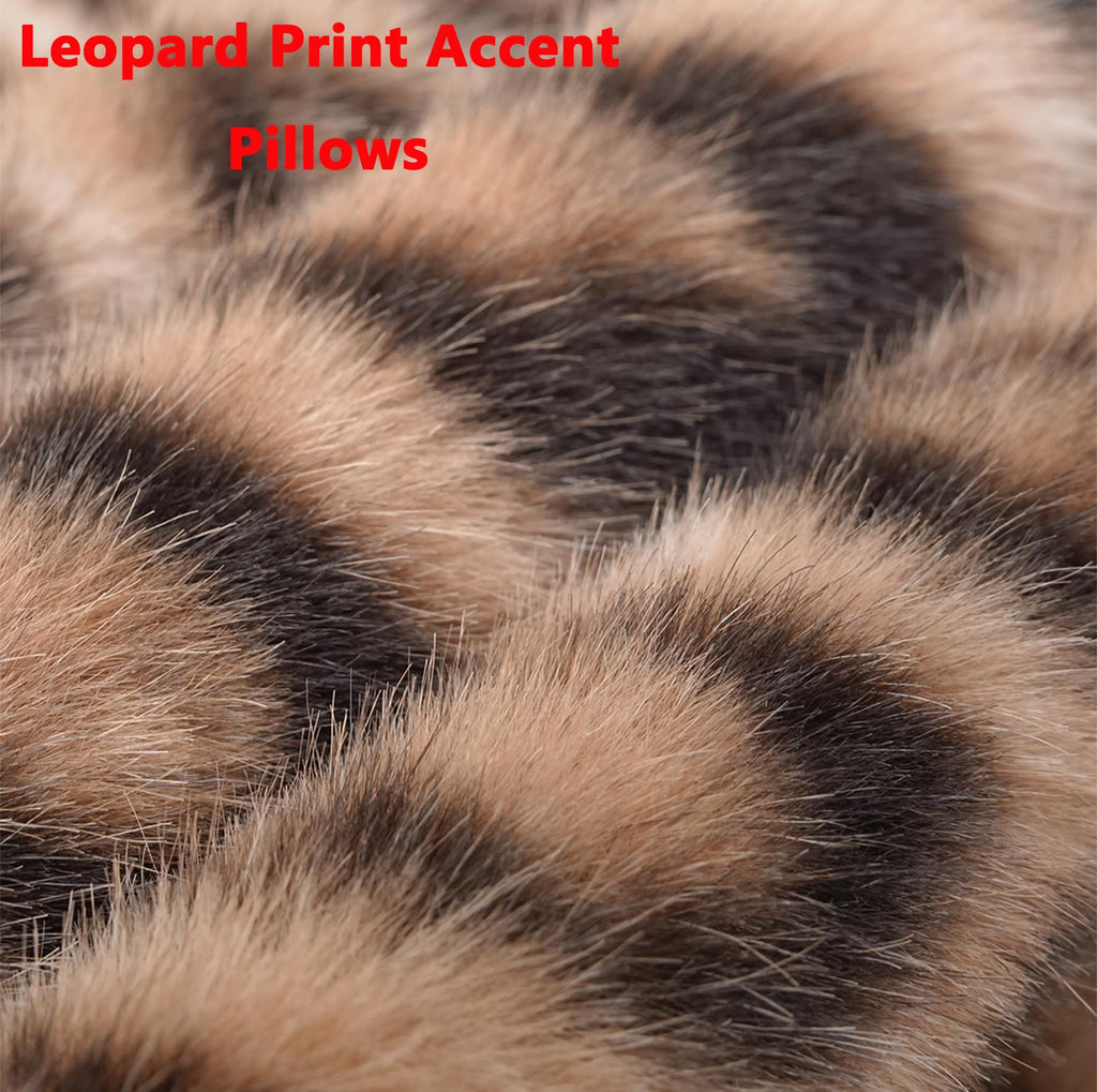 Vikodah Cheetah Pillow Covers 18 * 18in Throw Pillow Cover 2pcs Set Faux-Fur Leopard-Print Couch Pillow Covers Fluffy Soft