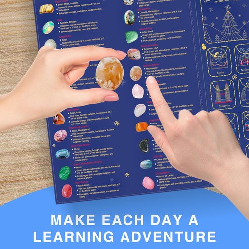 Gemstone Advent Calendar 2025 - 25-Day Christmas Countdown with Crystals | World Cultures Theme for Kids