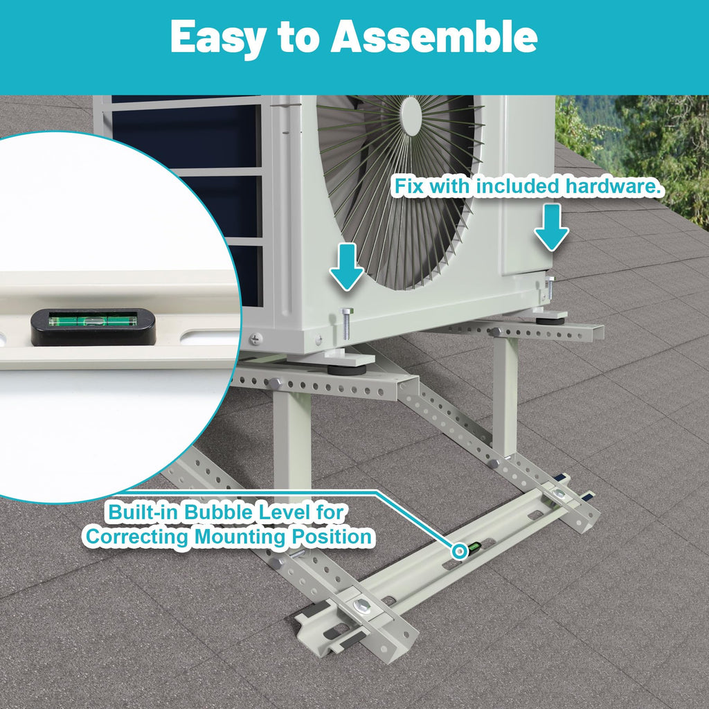 Chiligent Rooftop Mini Split Mount Bracket 9,000 to 24,000 BTU, Heavy Duty Adjustable Roof Support Bracket for Ductless Mini Split Air Conditioner, Condenser, Heat Pump, Support up to 330 Lbs