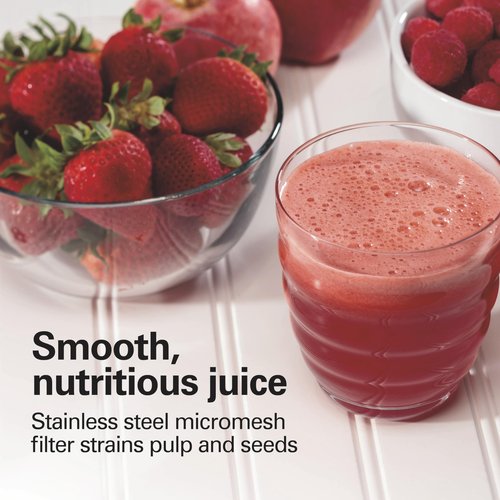 Hamilton Beach Juicer Machine, Big Mouth 3” Feed Chute for Whole Fruits and Vegetables, Easy to Clean, Centrifugal Extractor, Vegetable & Fruit Juicer, BPA Free, 800W Motor, White