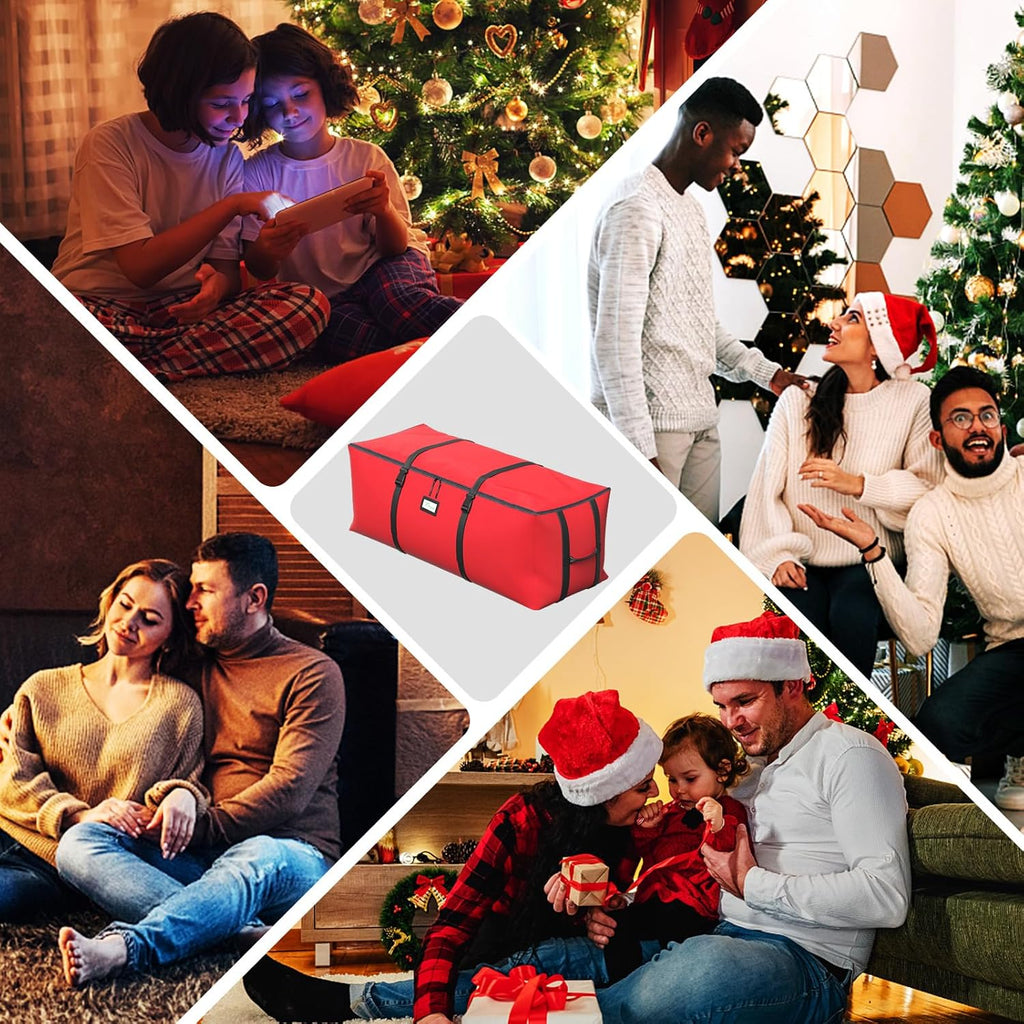 Skiennix Christmas Tree Storage Bag - Waterproof 600D Oxford Fabric with Double Zipper & Buckle Straps | Fits Up to 7.5Ft Trees