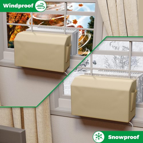 Forestchill Indoor Air Conditioner Cover, Compatible with Midea U-shaped Window AC Unit, Windproof & Dust Proof Indoor Window AC Cover with Storage Bag
