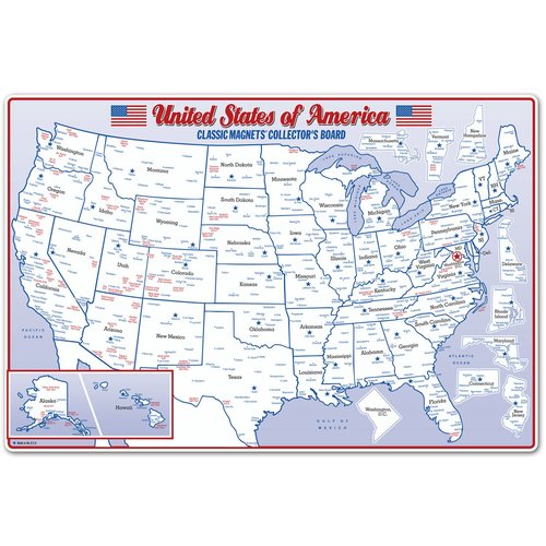 State Map Magnet Collector's Metal Display Board (Board Only) by Classic Magnets, Made in The U.S.A., 19.5" x 29.25"