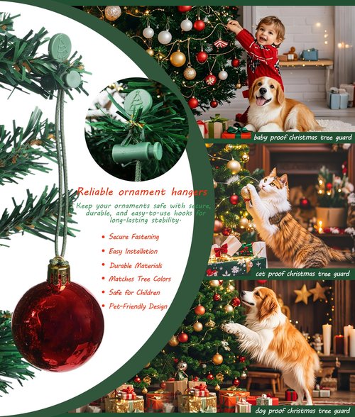 Exakior Ornament Hooks – Essential Christmas Tree Decorating Hangers Great Xmas Ornament Hooks for Hanging Christmas Decorations 35 PCS (Round-Upgraded-24pcs)