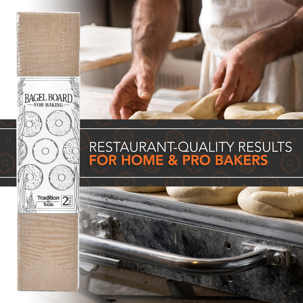 Bagel Baking Boards 2-Pack | 15.7 x 3.5 x 0.8" Burlap Covered Cedar Boards | Bagel Boards for Baking Bagels | Food Grade Burlap & Cedar| Perfect for New York Style Bagel Making