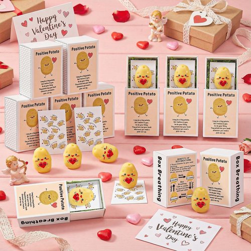 Wonderjune 36 Set Social Worker Appreciation Gifts Emotional Coworker Support Bulk Positive Appreciation Gifts for Employee Volunteer Office Staff Teacher Team Thank You Week Presents (Heart Potato)