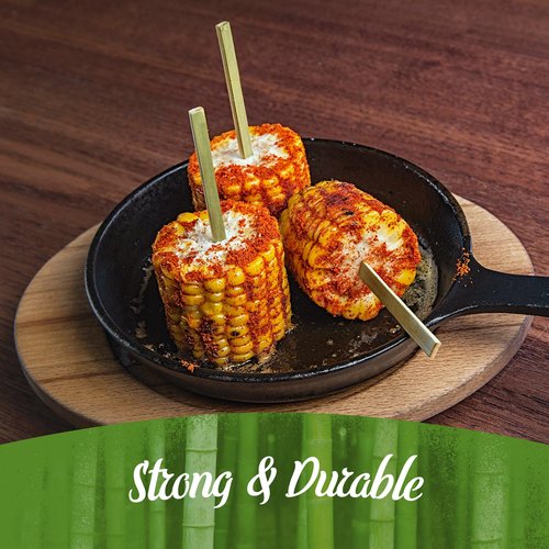BambooMN Flat Sticks Bamboo Kebab Food Drink Skewers - 8.3" - 1,000pcs