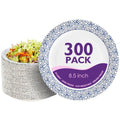 PACKINNO Disposable Paper Plates 8.5 Inch 300 Count, Soak Proof and Cut Resistant Heavy Duty Paper Plates Bulk for Parties, Picnics, Camping, and Everyday Meals