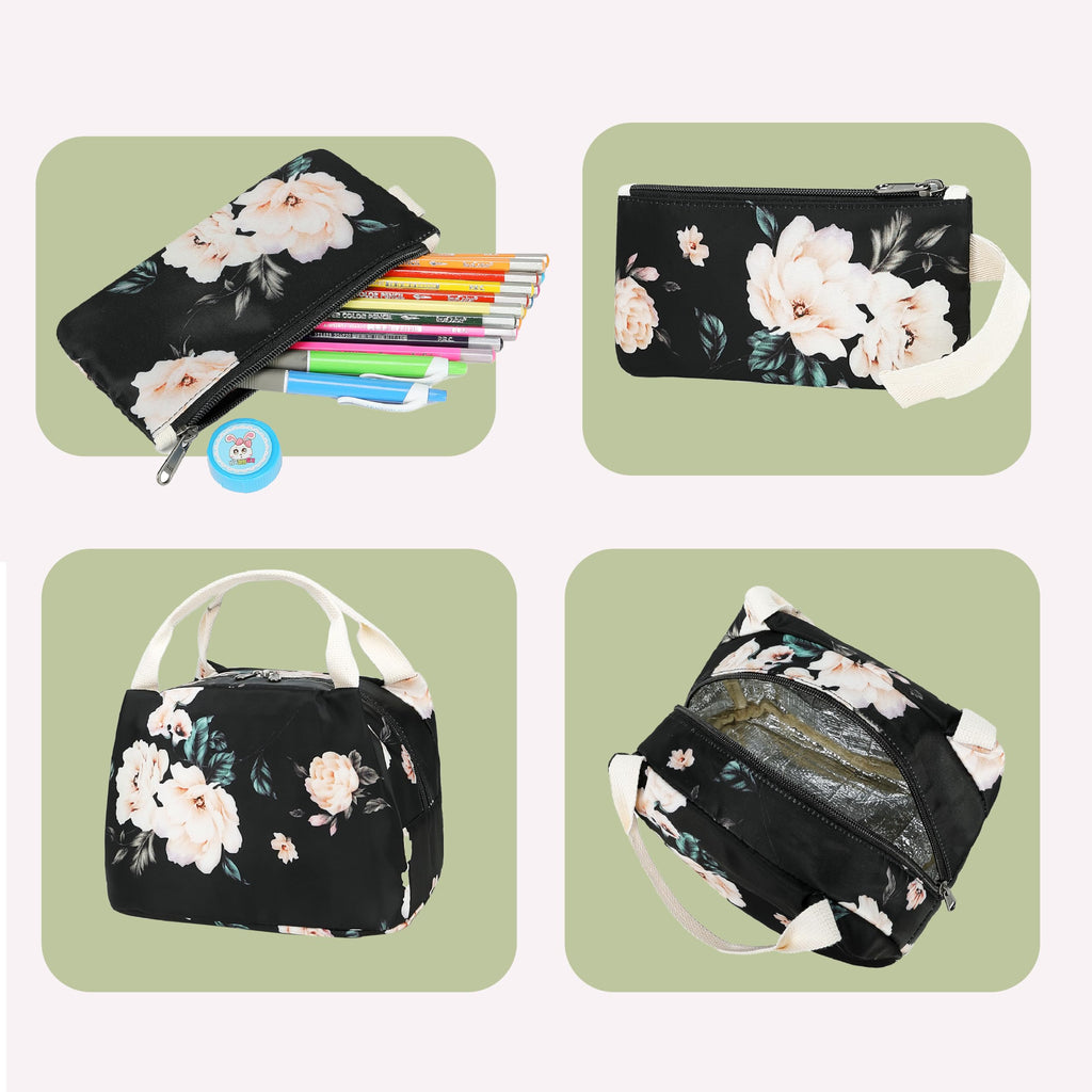 Bluboon Teens Backpack Set Girls School Backpack Lunch Box Pencil Bags Student Bookbags 3 in 1
