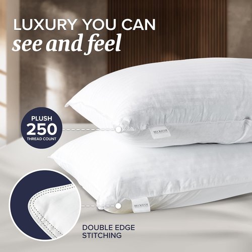Beckham Hotel Collection Queen Pillow Set - 2 Down Alternative & 2 Memory Foam Pillows