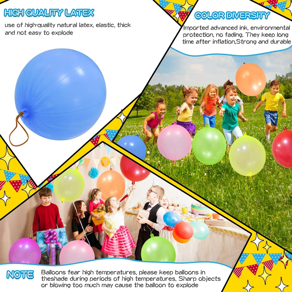 Punch Balloons - 48pcs Neon Punching Balloons for Kids | Fun Party Favors & Carnival Gifts