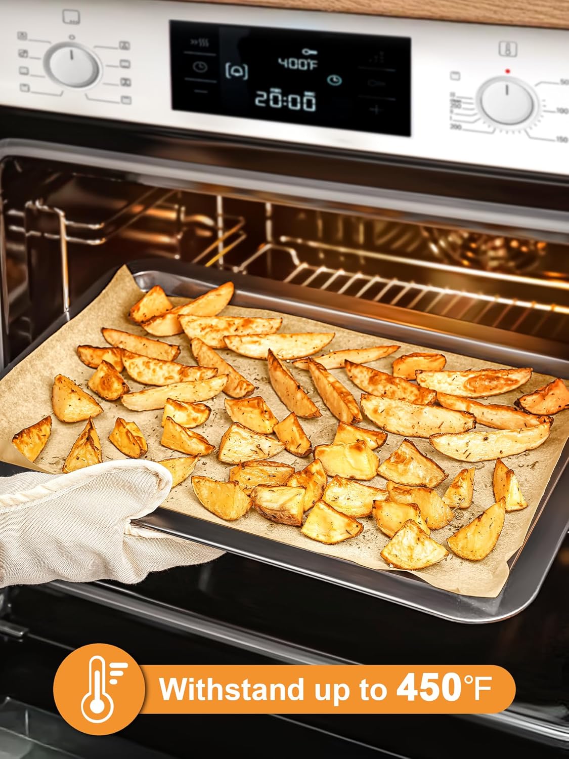 SMARTAKE Parchment Paper Sheets - 120 Pcs Pre-Cut, 16x24 Inch Non-Stick Baking Paper | Unbleached Natural Wood Pulp