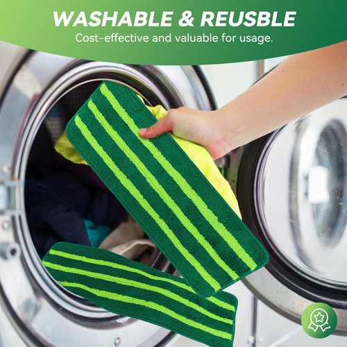 Mop Head Replacement for Libman Freedom Spray Mop - Washable Reusable Wet & Dry Cleaning - Microfiber Spray Mop Pads Refill for Multi-Surface Floor -4 Pack (Green）