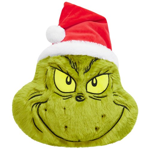 The Grinch 3D Plush Pillow Cushion for Bed, Couch, Throw Pillows Room Decor 21x14 inches, Christmas Home Decor Accessories, Funny Xmas Gifts