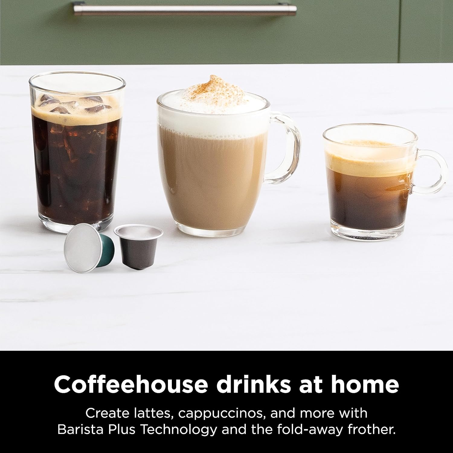 Ninja Espresso Maker - 3 Brew Styles, Single-Serve & Nespresso Compatible - Built-In Frother, Black