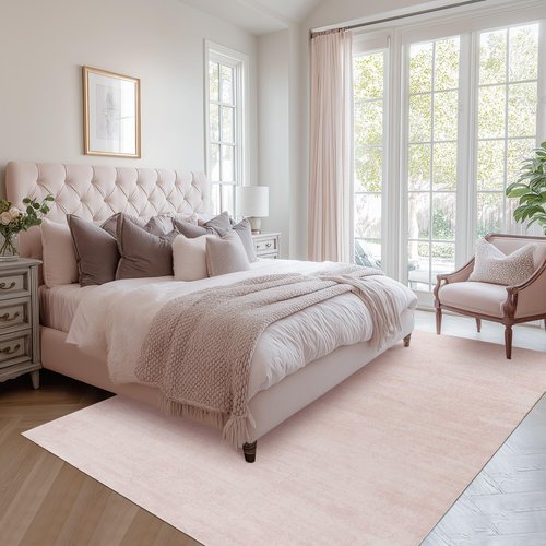 BILEEHOME Light Pink Rug 5x7 for Nursery Bedroom,Abstract Cute Modern Washable Boho Area Rugs for Girls Room,Blush