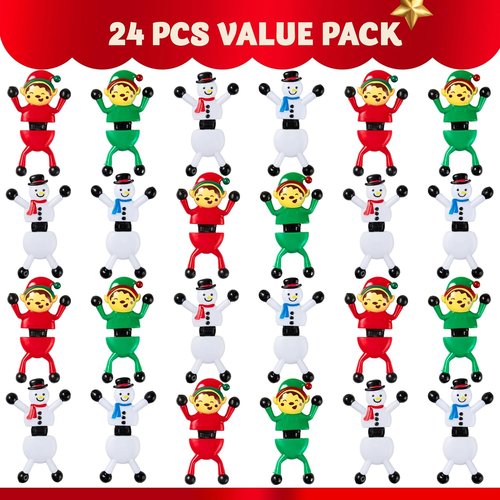 JOYIN 24 PCS Christmas Wall Sticky Climbing Man Toys - Fun Stretchy Hand Climbers for Kids | Holiday Party Favors